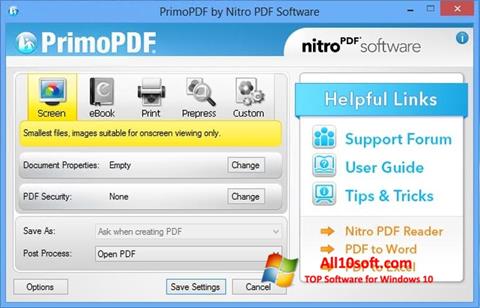 لقطة شاشة PrimoPDF لنظام التشغيل Windows 10