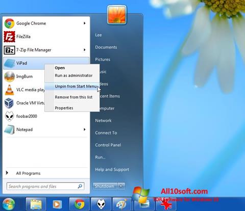 لقطة شاشة ViStart لنظام التشغيل Windows 10