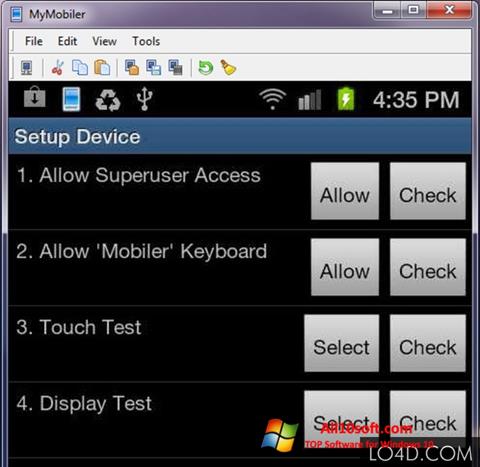 لقطة شاشة MyMobiler لنظام التشغيل Windows 10