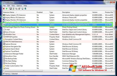 لقطة شاشة ShellExView لنظام التشغيل Windows 10