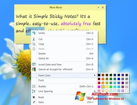 لقطة شاشة Simple Sticky Notes لنظام التشغيل Windows 10