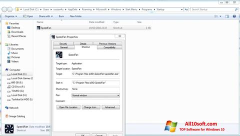 لقطة شاشة SpeedFan لنظام التشغيل Windows 10