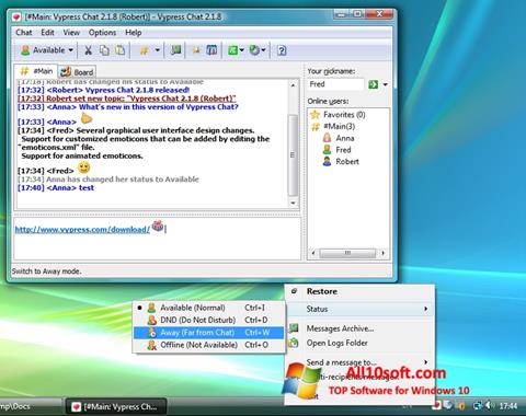 لقطة شاشة Vypress Chat لنظام التشغيل Windows 10