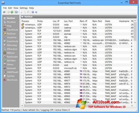 لقطة شاشة Essential NetTools لنظام التشغيل Windows 10
