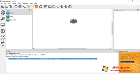 لقطة شاشة GNS3 لنظام التشغيل Windows 10