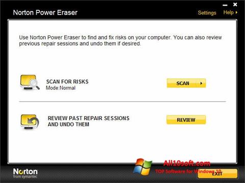 لقطة شاشة Norton Power Eraser لنظام التشغيل Windows 10