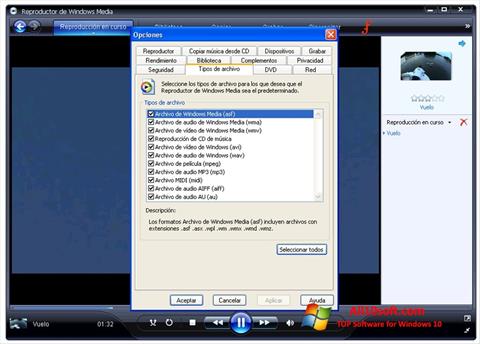 لقطة شاشة Windows Media Player لنظام التشغيل Windows 10