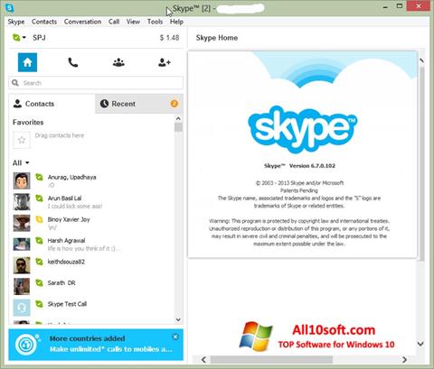 لقطة شاشة Skype Setup Full لنظام التشغيل Windows 10