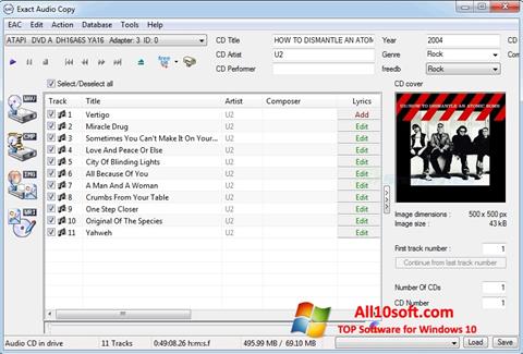 لقطة شاشة Exact Audio Copy لنظام التشغيل Windows 10