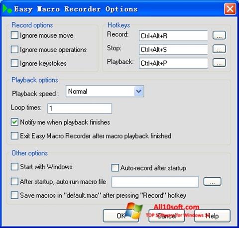 لقطة شاشة Easy Macro Recorder لنظام التشغيل Windows 10