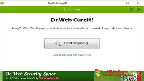 لقطة شاشة Dr.Web CureIt لنظام التشغيل Windows 10