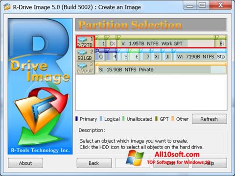 لقطة شاشة R-Drive Image لنظام التشغيل Windows 10