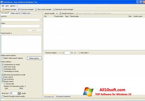 لقطة شاشة SearchInform لنظام التشغيل Windows 10