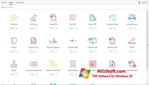 لقطة شاشة Adobe Acrobat Pro لنظام التشغيل Windows 10