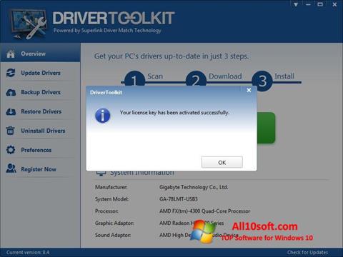 لقطة شاشة Driver Toolkit لنظام التشغيل Windows 10