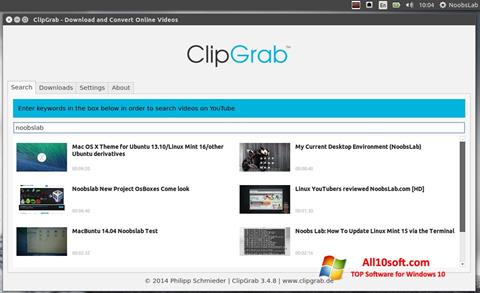 لقطة شاشة ClipGrab لنظام التشغيل Windows 10