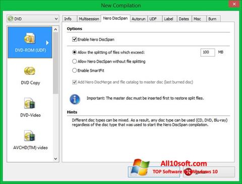 لقطة شاشة Nero Image Drive لنظام التشغيل Windows 10