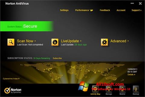 لقطة شاشة Norton AntiVirus لنظام التشغيل Windows 10