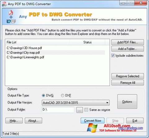 لقطة شاشة PDF to DWG Converter لنظام التشغيل Windows 10