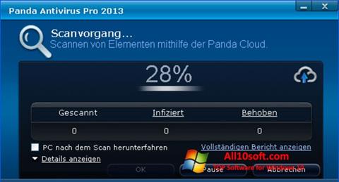 لقطة شاشة Panda Antivirus Pro لنظام التشغيل Windows 10