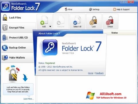 لقطة شاشة Folder Lock لنظام التشغيل Windows 10