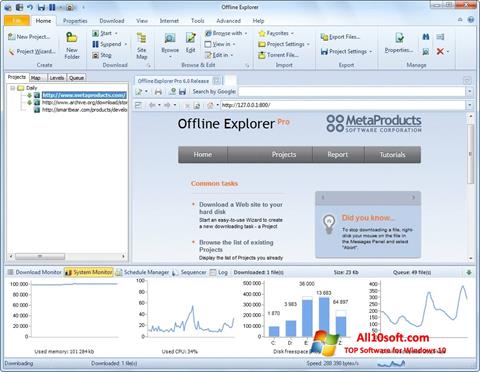 لقطة شاشة Offline Explorer لنظام التشغيل Windows 10