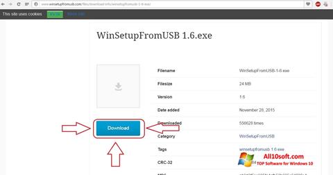 لقطة شاشة WinSetupFromUSB لنظام التشغيل Windows 10