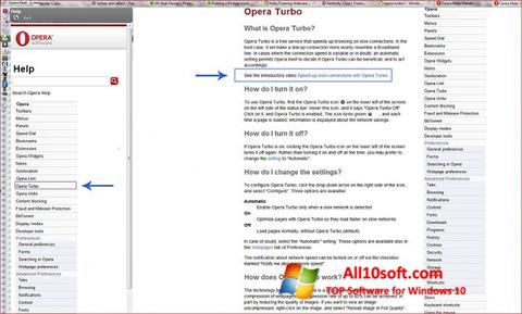 لقطة شاشة Opera Turbo لنظام التشغيل Windows 10