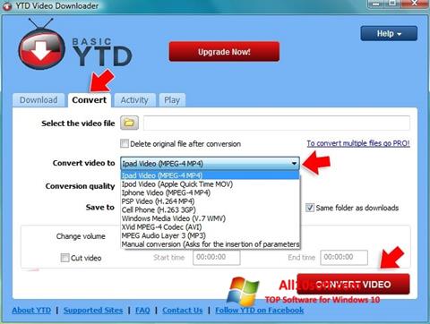 لقطة شاشة YTD Video Downloader لنظام التشغيل Windows 10