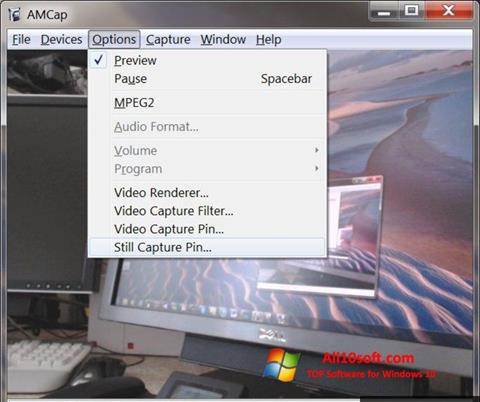 لقطة شاشة AMCap لنظام التشغيل Windows 10