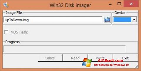 لقطة شاشة Win32 Disk Imager لنظام التشغيل Windows 10