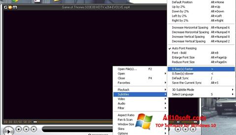 لقطة شاشة GOM Player لنظام التشغيل Windows 10