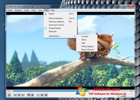 لقطة شاشة VLC Media Player لنظام التشغيل Windows 10