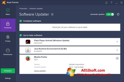 لقطة شاشة Avast Premier لنظام التشغيل Windows 10