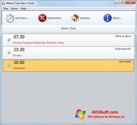 لقطة شاشة Free Alarm Clock لنظام التشغيل Windows 10