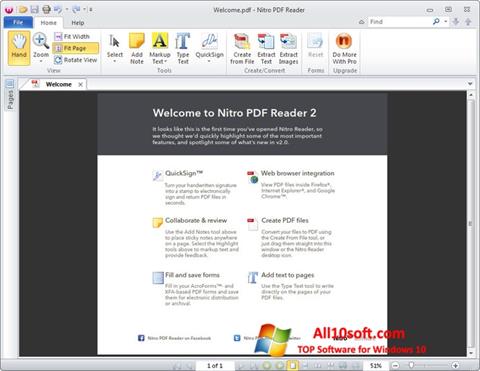 لقطة شاشة Nitro PDF Reader لنظام التشغيل Windows 10