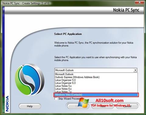لقطة شاشة Nokia PC Suite لنظام التشغيل Windows 10