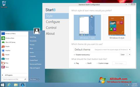 لقطة شاشة Start8 لنظام التشغيل Windows 10