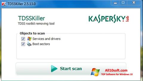 لقطة شاشة Kaspersky TDSSKiller لنظام التشغيل Windows 10