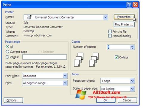 لقطة شاشة Universal Document Converter لنظام التشغيل Windows 10