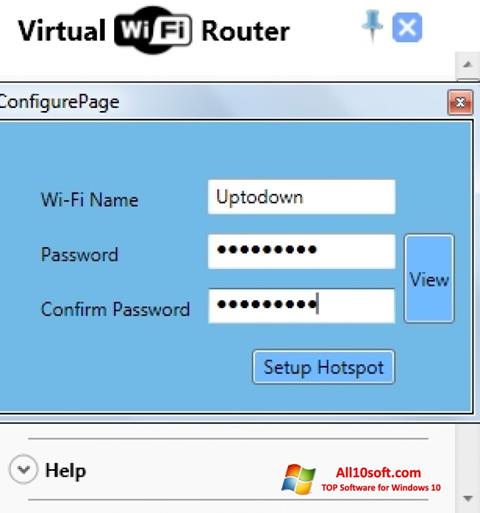 لقطة شاشة Virtual WiFi Router لنظام التشغيل Windows 10
