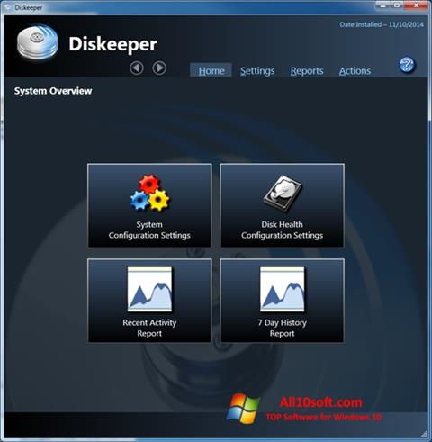 لقطة شاشة Diskeeper لنظام التشغيل Windows 10