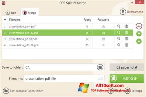 لقطة شاشة PDF Split and Merge لنظام التشغيل Windows 10