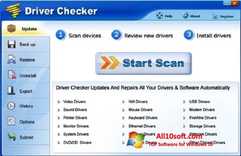 لقطة شاشة Driver Checker لنظام التشغيل Windows 10