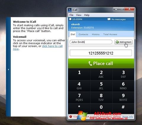لقطة شاشة iCall لنظام التشغيل Windows 10
