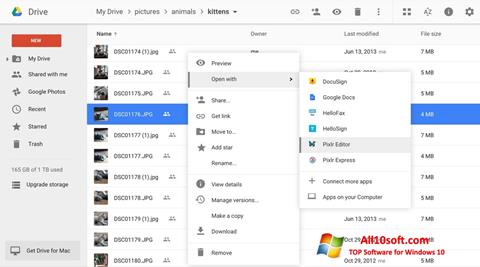 لقطة شاشة Google Drive لنظام التشغيل Windows 10