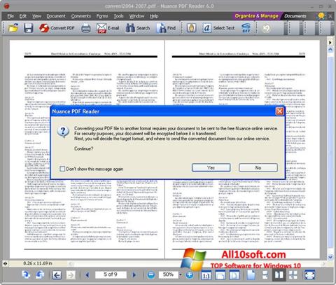 لقطة شاشة Nuance PDF Reader لنظام التشغيل Windows 10
