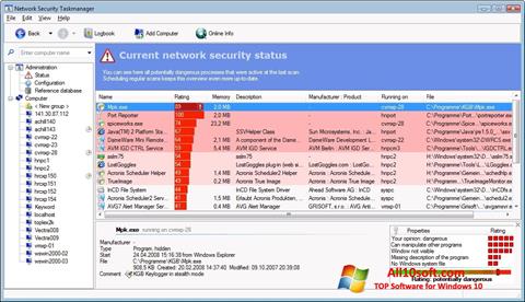 لقطة شاشة Security Task Manager لنظام التشغيل Windows 10