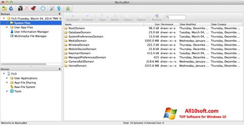 لقطة شاشة iBackupBot لنظام التشغيل Windows 10