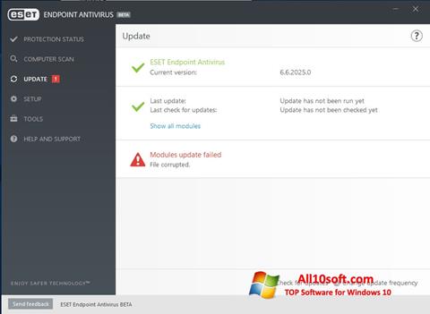 لقطة شاشة ESET Endpoint Antivirus لنظام التشغيل Windows 10